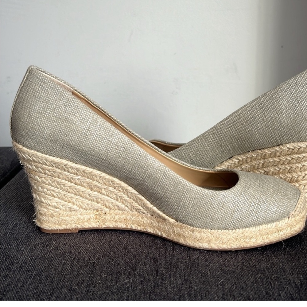 J.Crew Metallic Espadrille Wedges Size 7.5